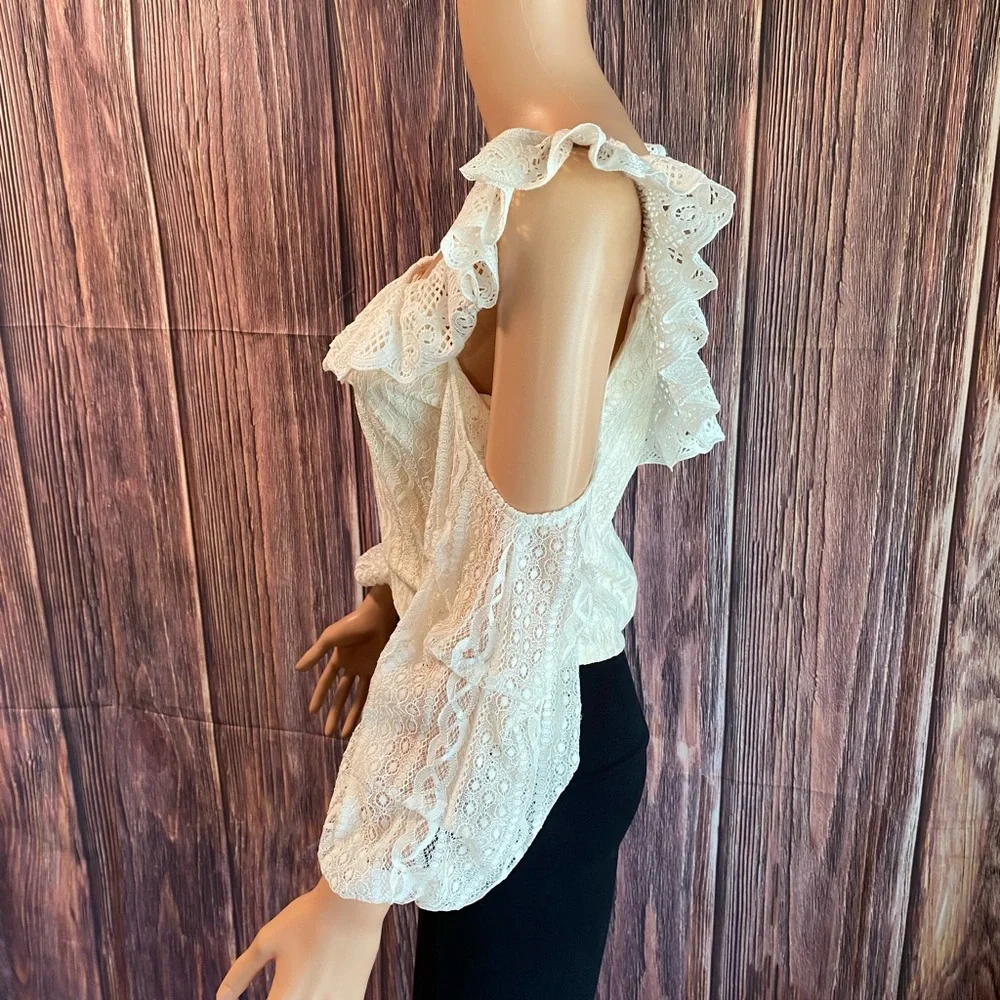 Anthropologie Love Encounter NWT size medium large cream & white lace boho